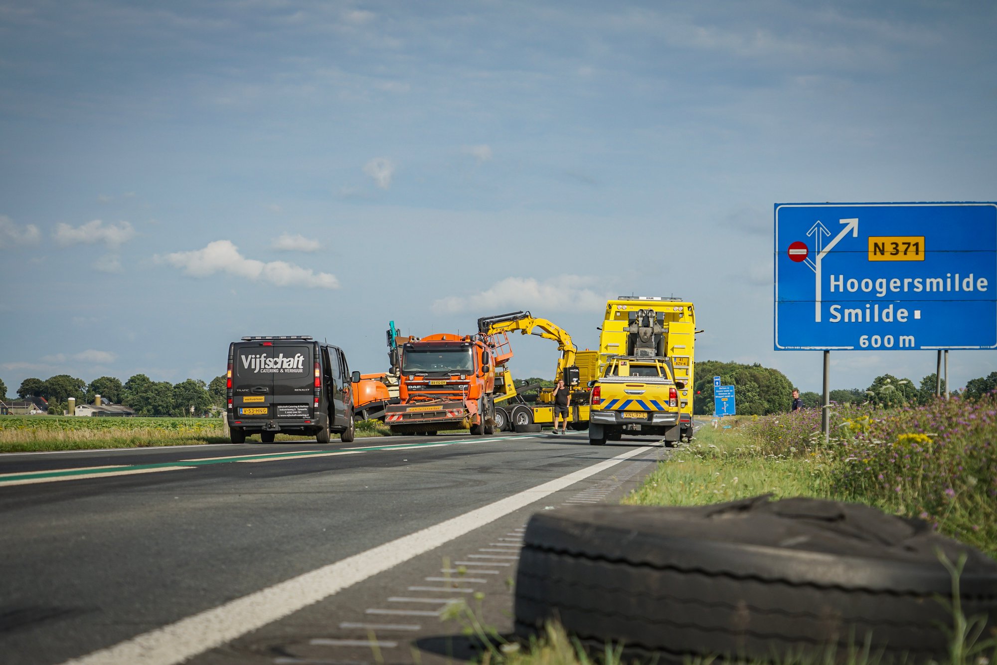 N381 tussen Hoogersmilde en Appelscha tot vanavond afgesloten na ernstig ongeval