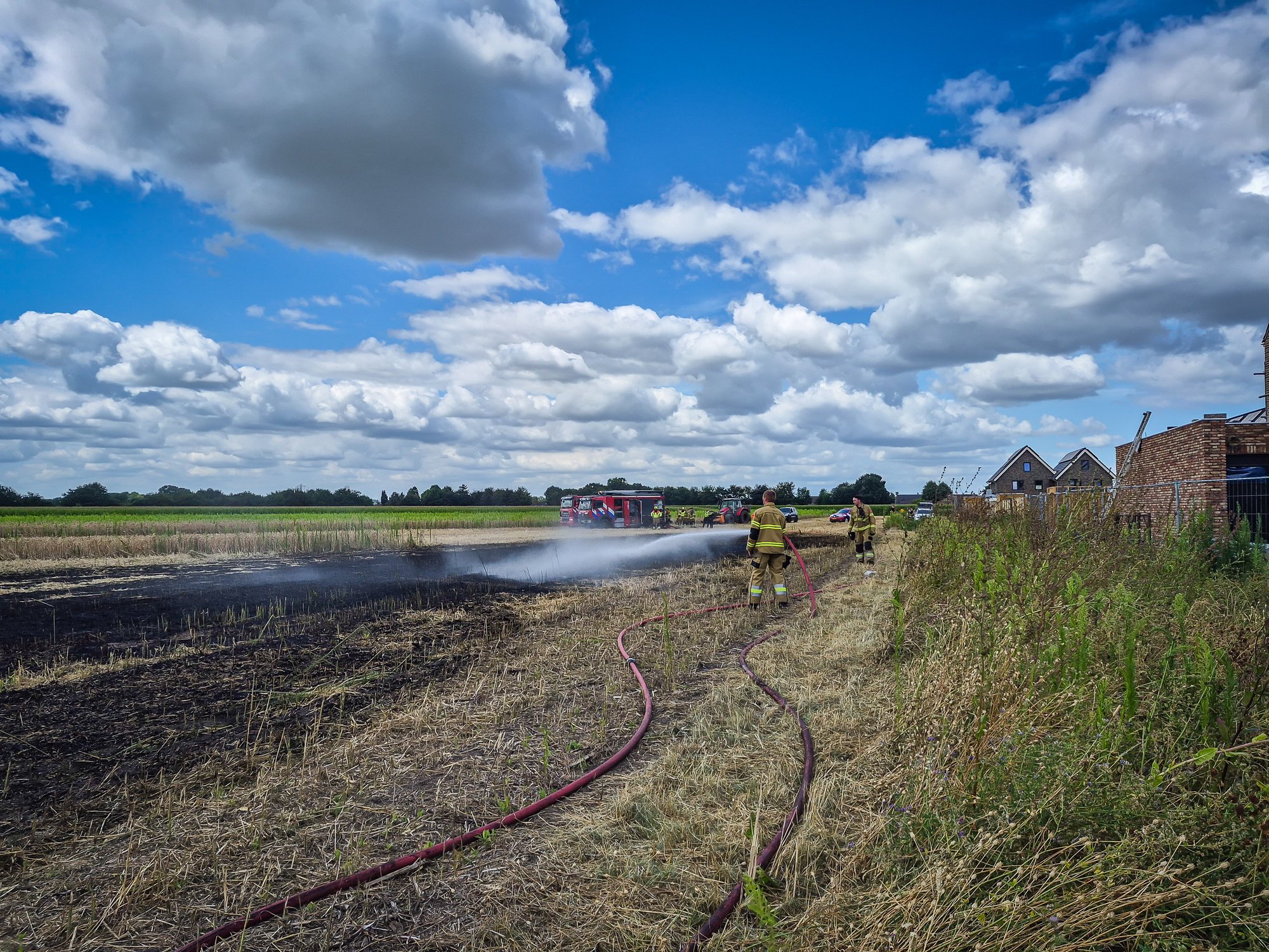 Ongeveer 300 vierkante meter tarweveld afgebrand bij brand in Boekel