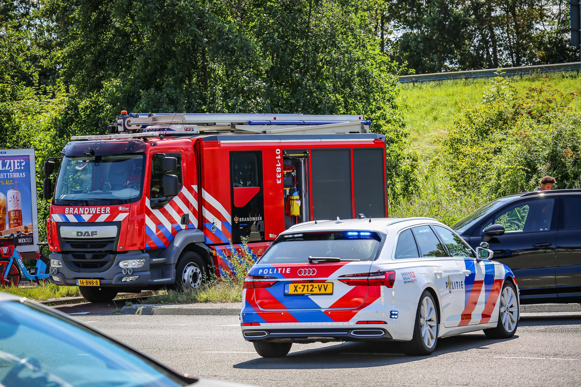 Ernstige aanrijding tussen fietser en auto in Groningen