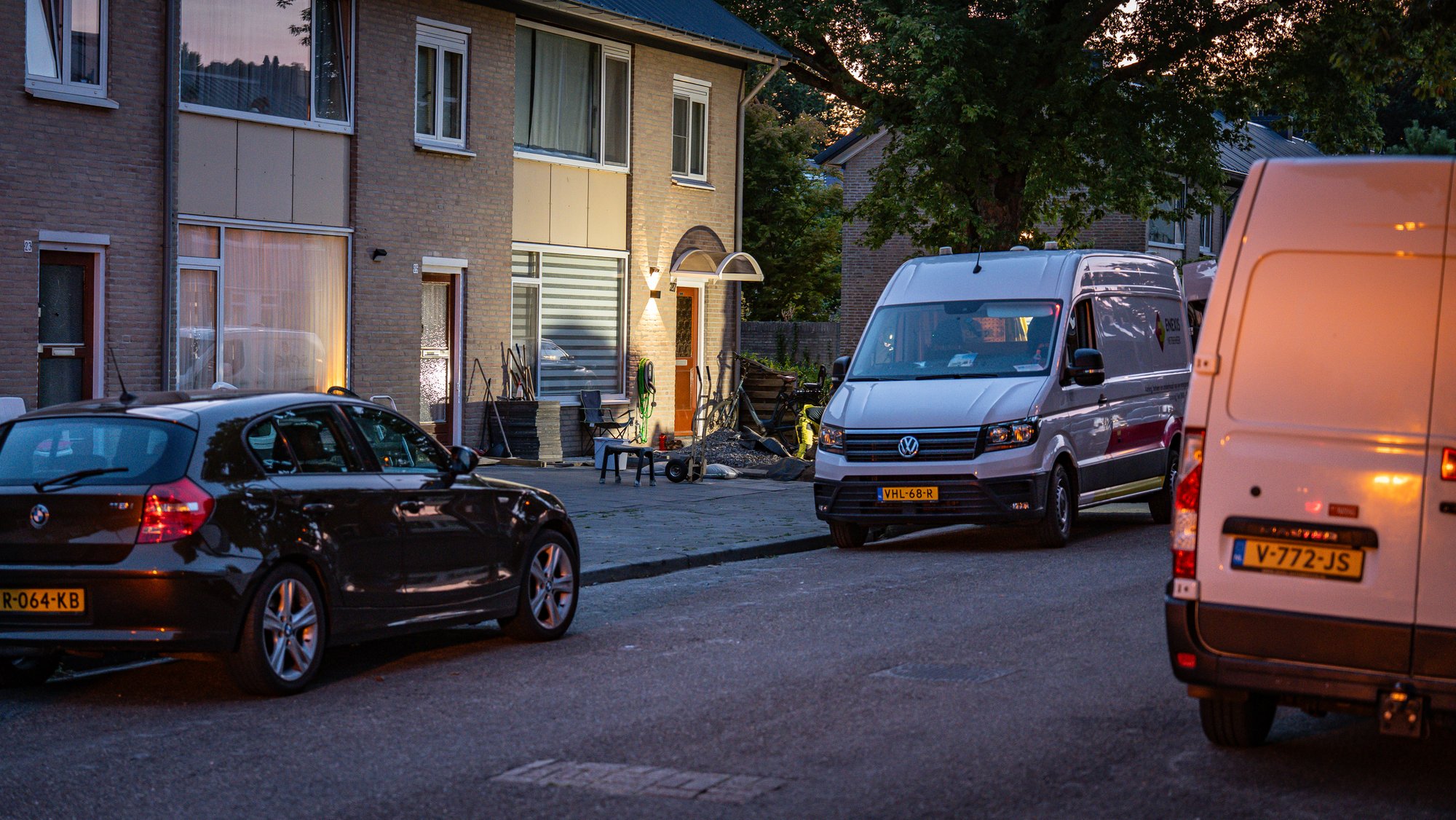 Gaslekkage tijdens werkzaamheden in tuin aan Jacob van Campenweg in Eindhoven